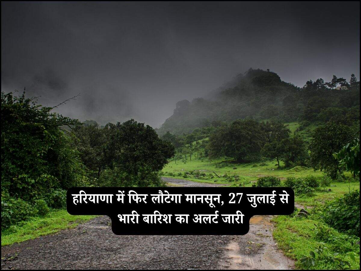हरियाणा में फिर लौटेगा मानसून, 27 जुलाई से भारी बारिश का अलर्ट जारी