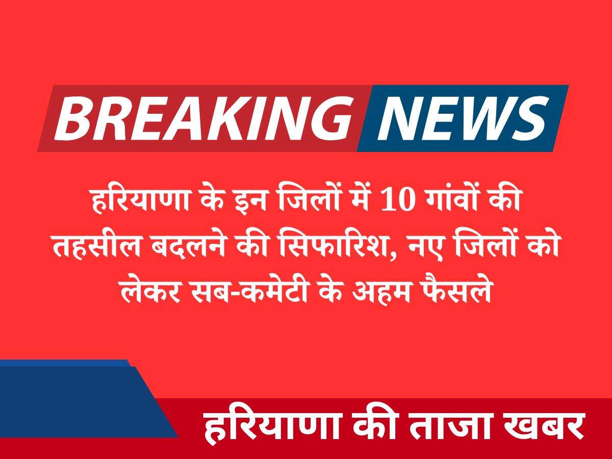 हरियाणा के इन जिलों में 10 गांवों की तहसील बदलने की सिफारिश, नए जिलों को लेकर सब-कमेटी के अहम फैसले