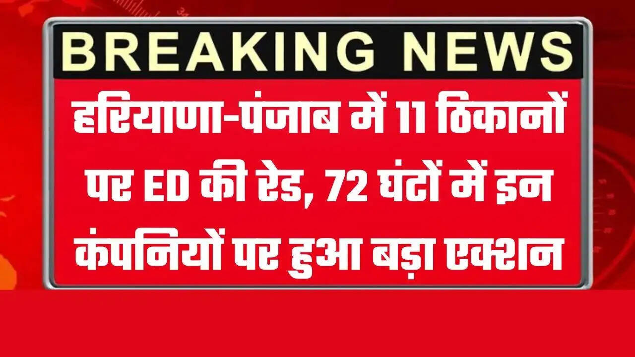 ED Raid: हरियाणा और पंजाब के कई ठिकानों पर ED की रेड, इन कंपनियों पर हुआ एक्शन जानें..