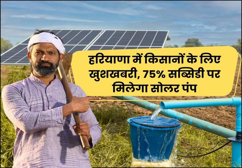 हरियाणा में किसानों के लिए खुशखबरी, 75% सब्सिडी पर मिलेगा सोलर पंप