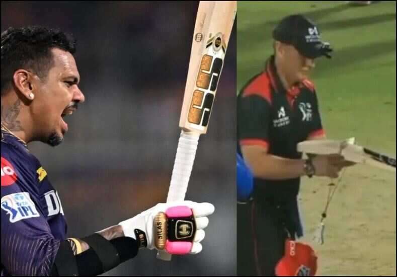 KKR के खिलाड़ी का अवैध बल्ला पकड़ा गया