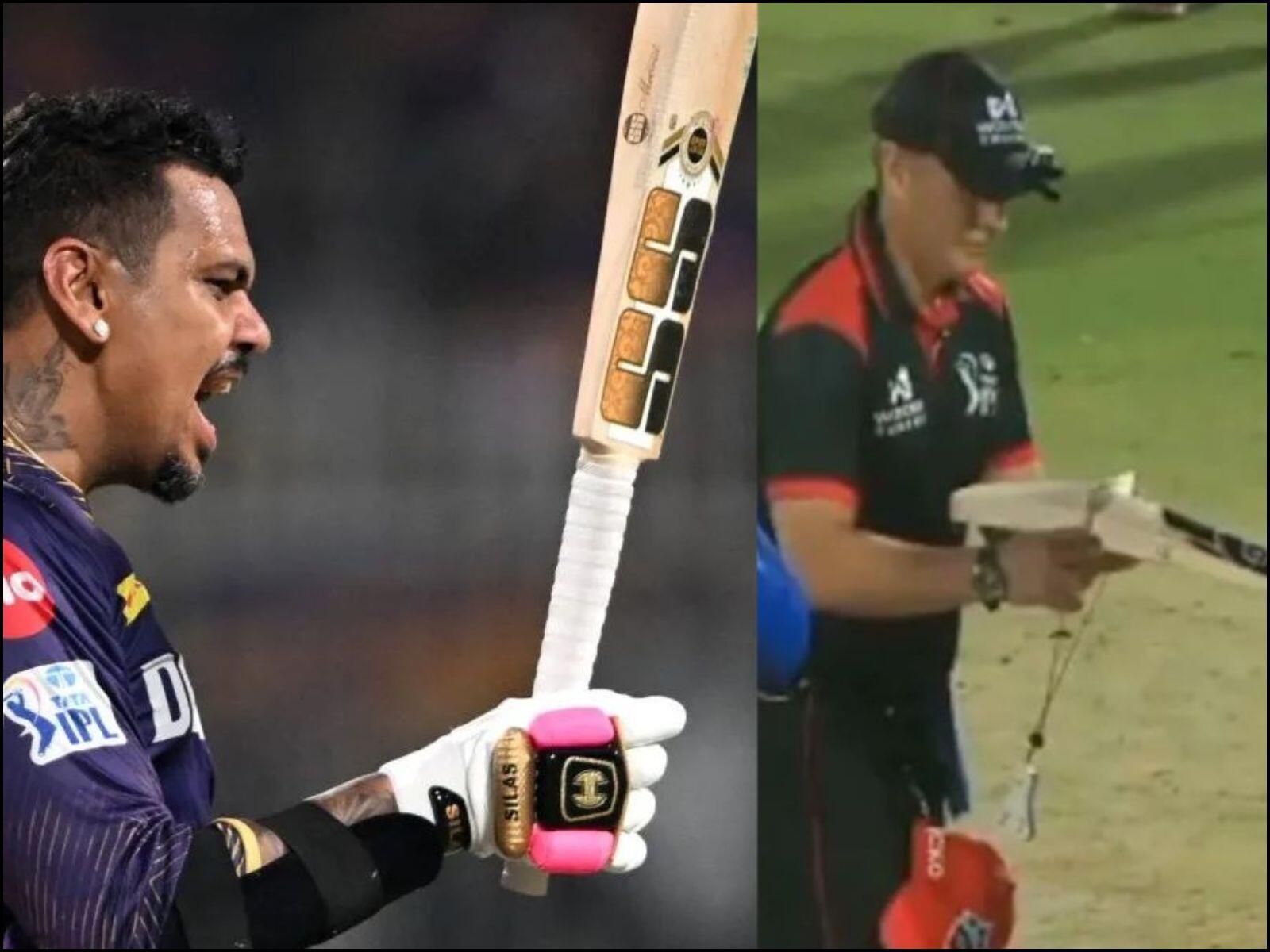 KKR के खिलाड़ी का अवैध बल्ला पकड़ा गया